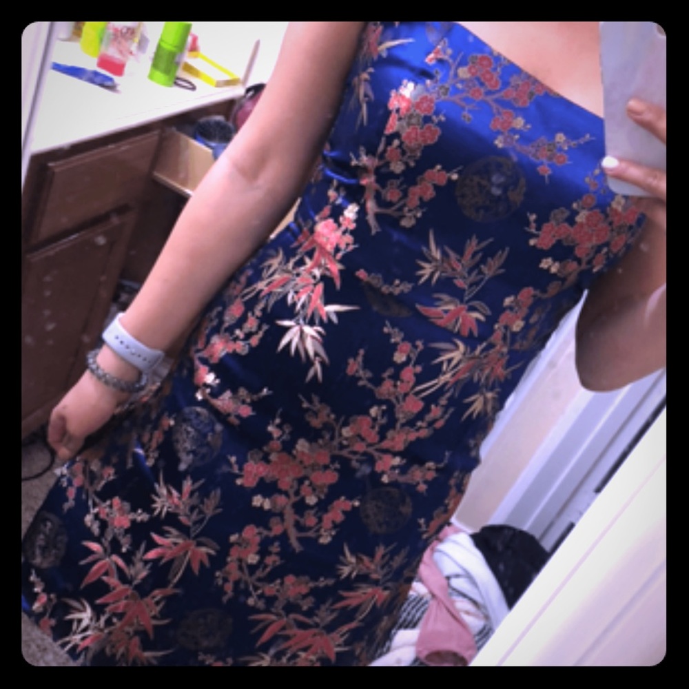 Satin Flower Dress small